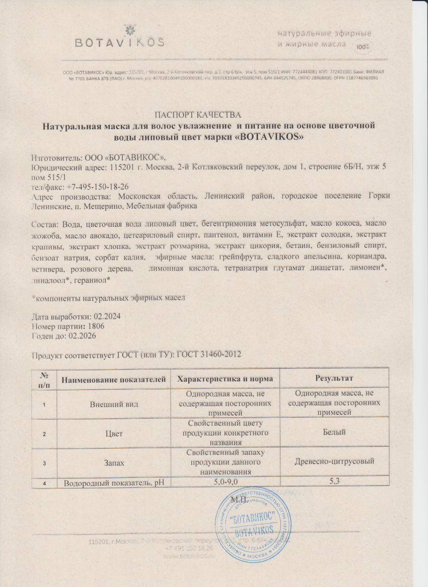 Паспорт №022024